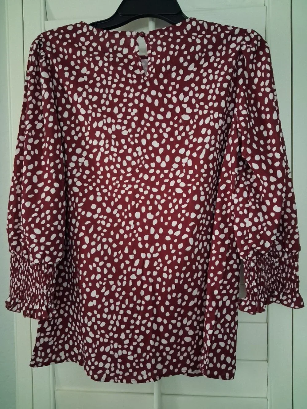 Women's 3/4 Sleeve Casual Dressy Blouse Tops Polka Dot Ladies Crew Neck T-Shirt
